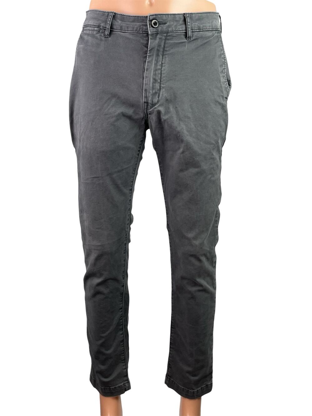 Flint and Tinder Mens Gray Mid Rise Slim Fit Straight Leg Denim Jeans Size 30x30